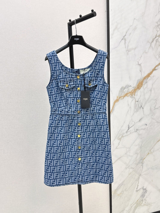 25ss sleeveless denim dress