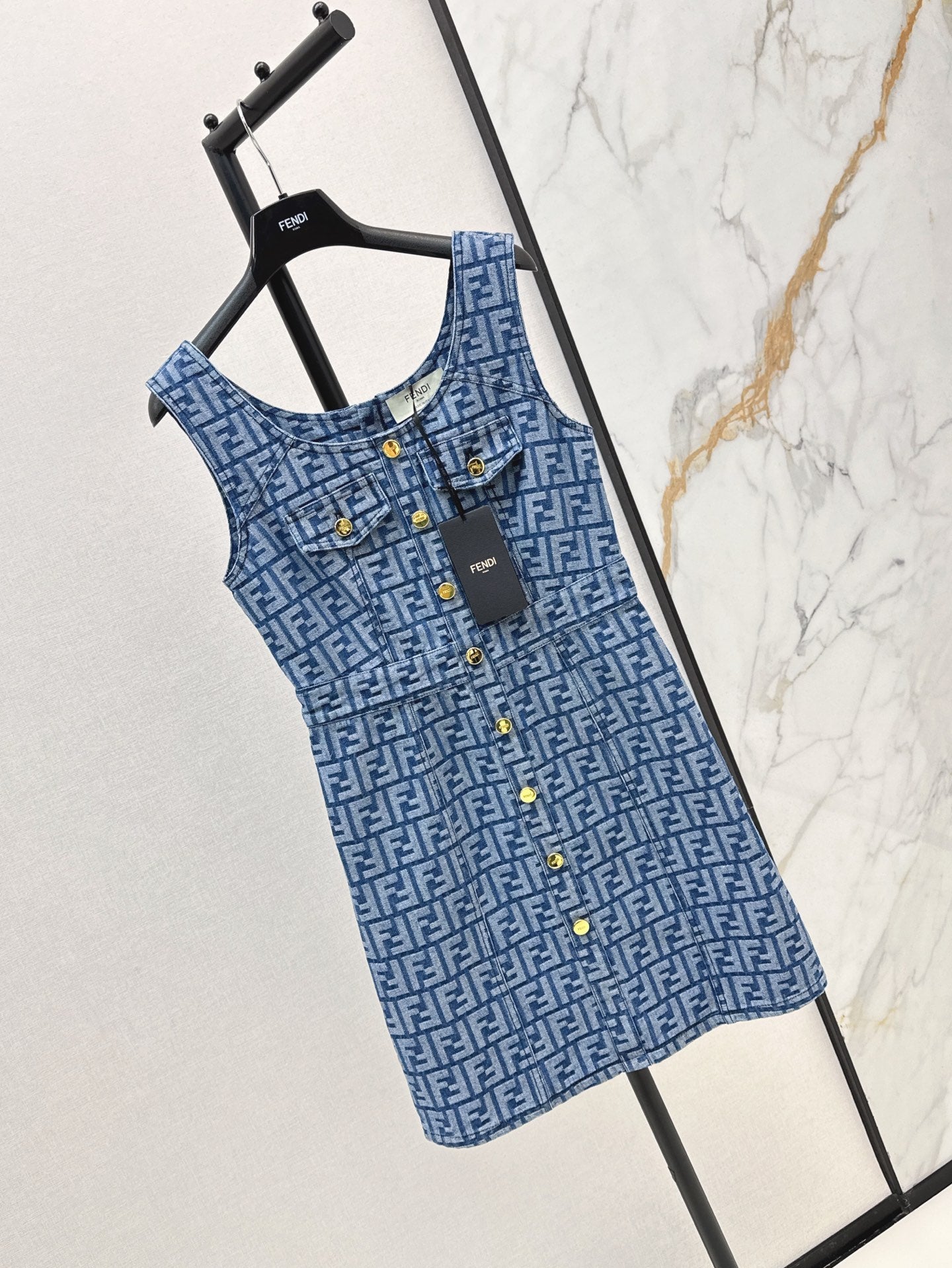 25ss sleeveless denim dress