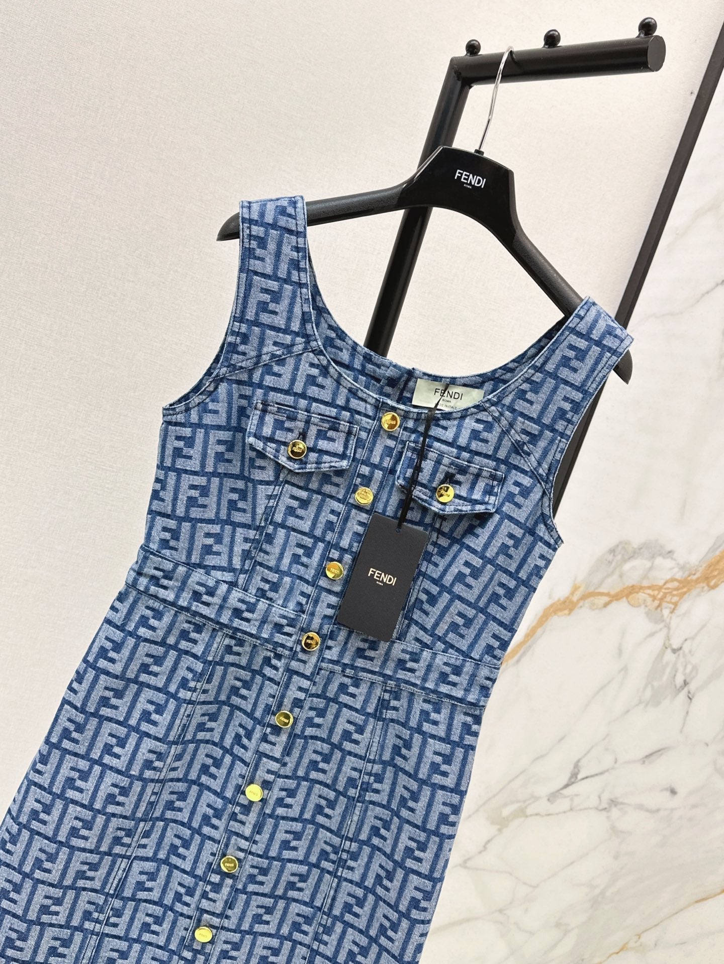 25ss sleeveless denim dress