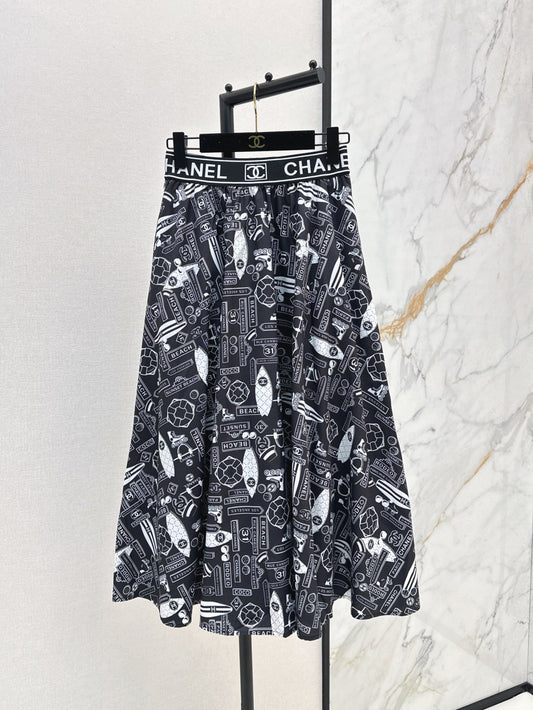 25ss print skirt
