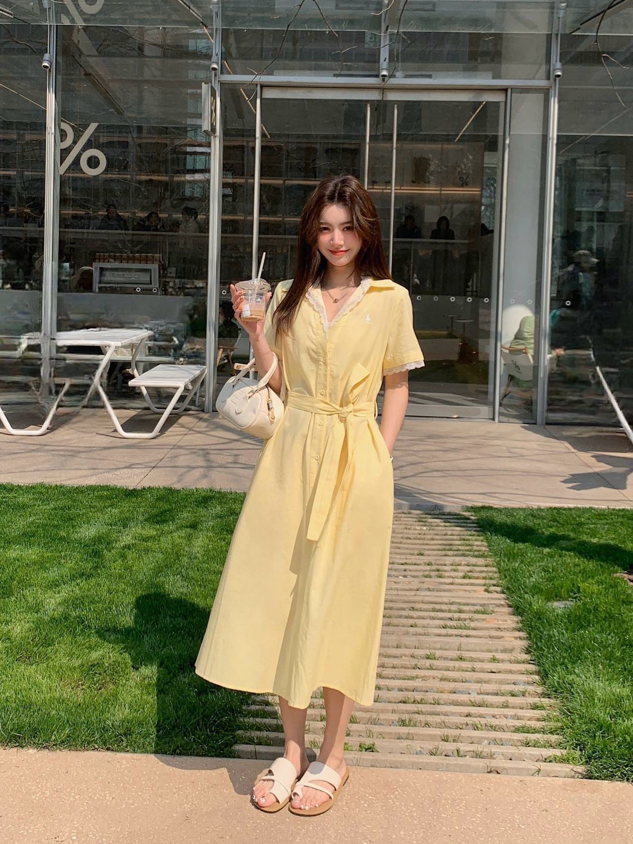 25ss lace shirt dress