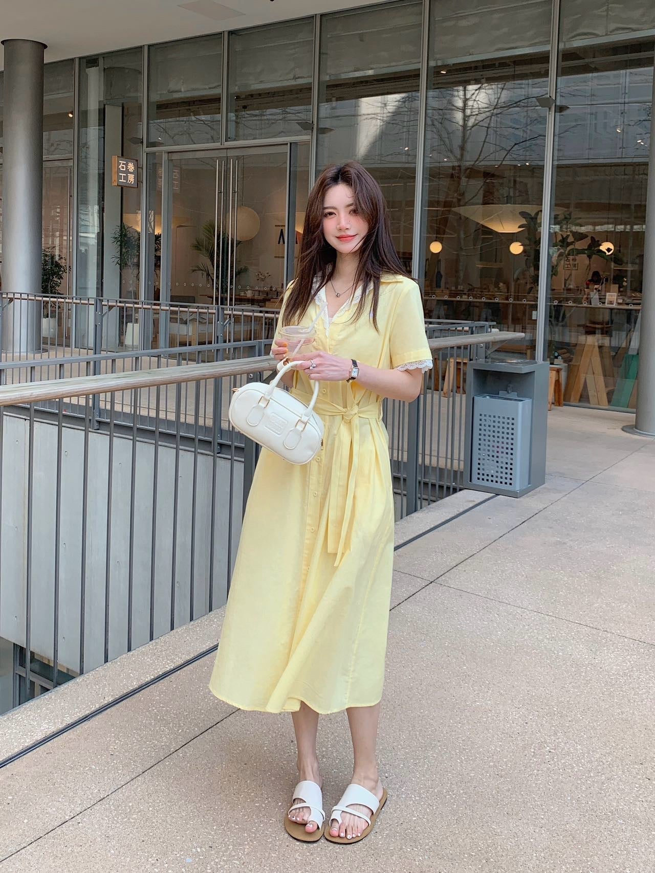 25ss lace shirt dress