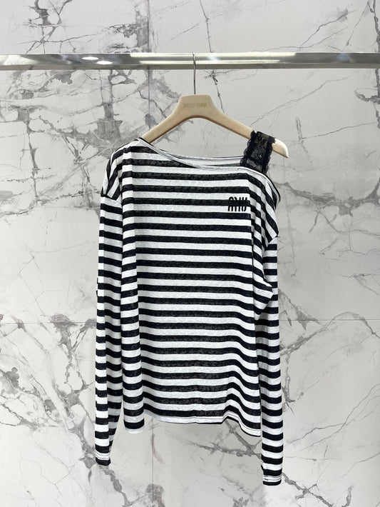 Miu 25ss striped shirt