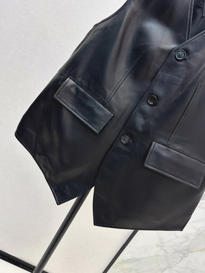 25ss leather vest