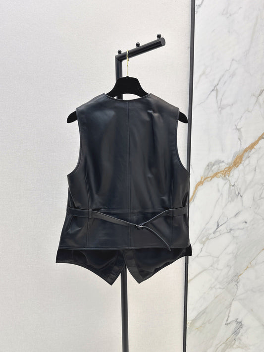 25ss leather vest