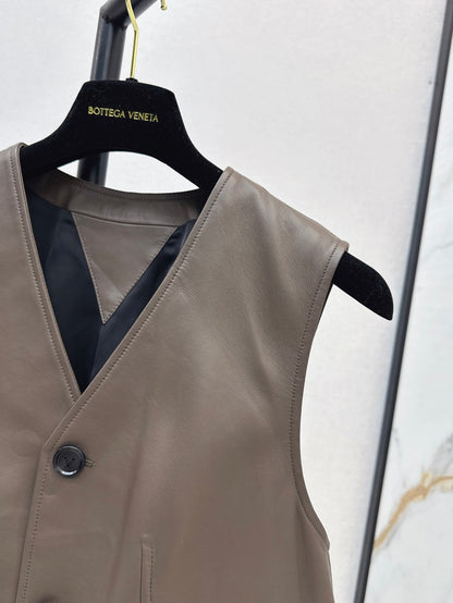 25ss leather vest
