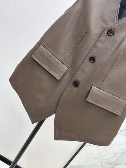 25ss leather vest