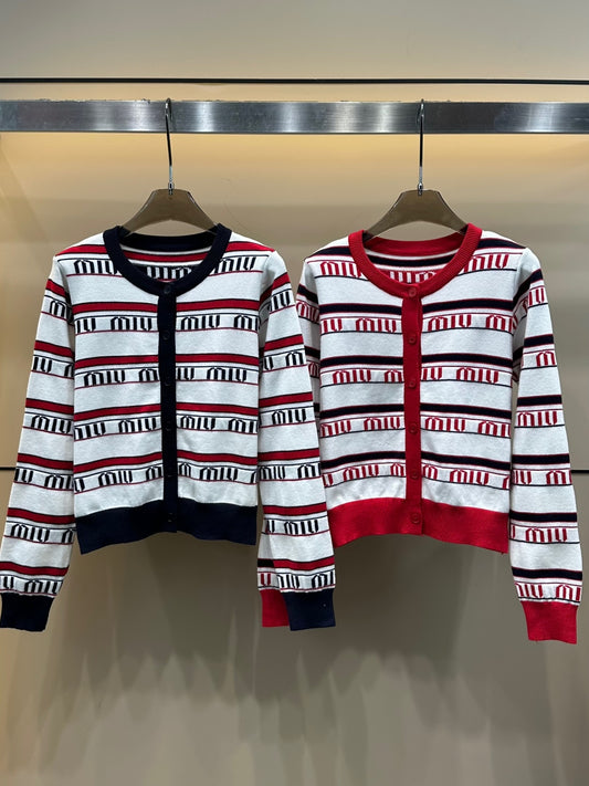 25fw new jacquard letter knitted cardigan