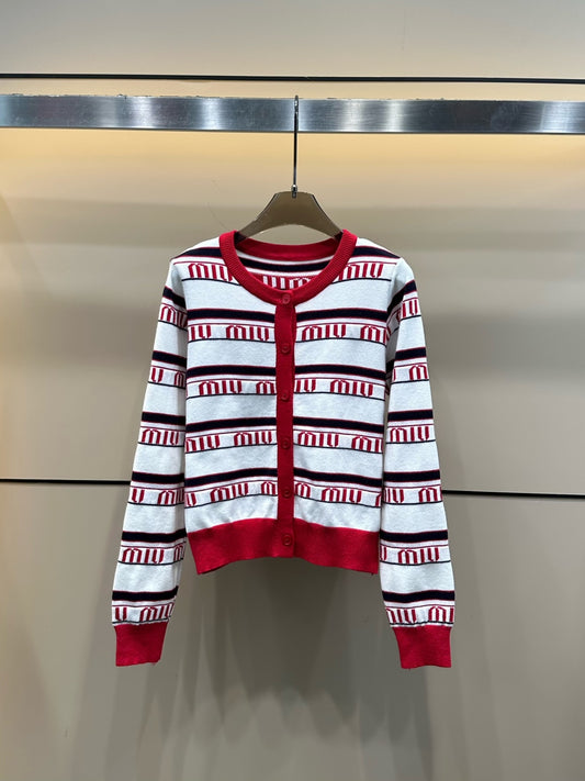 25fw new jacquard letter knitted cardigan