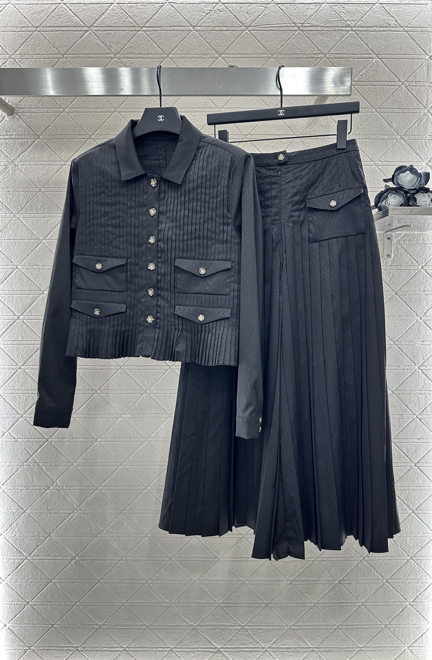 25fw new pleated shirt pants skirt suit