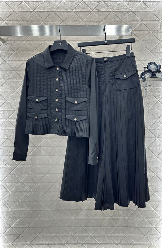 25fw new pleated shirt pants skirt suit
