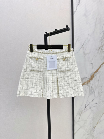 25fw new woven pleated skirt