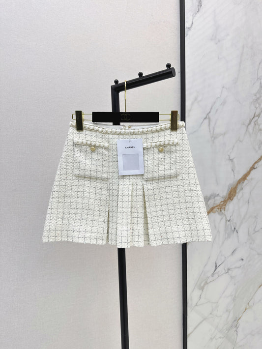 25fw new woven pleated skirt