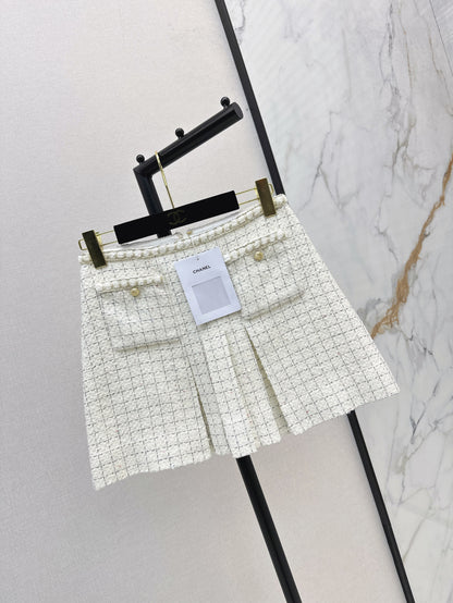 25fw new woven pleated skirt