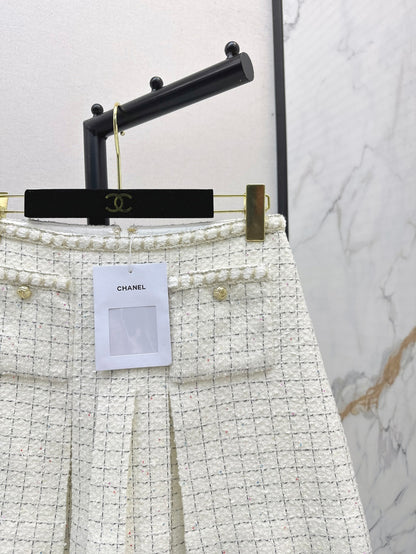 25fw new woven pleated skirt
