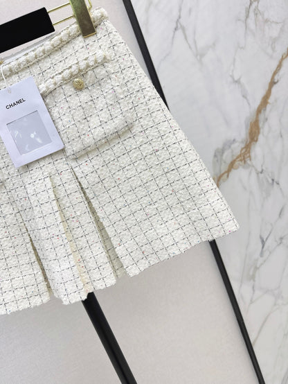 25fw new woven pleated skirt