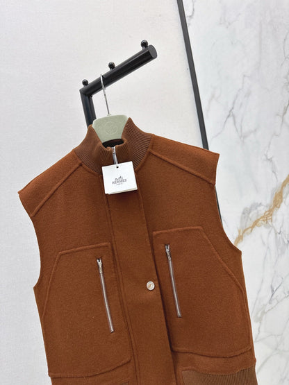 Wool double-faced vest jacket