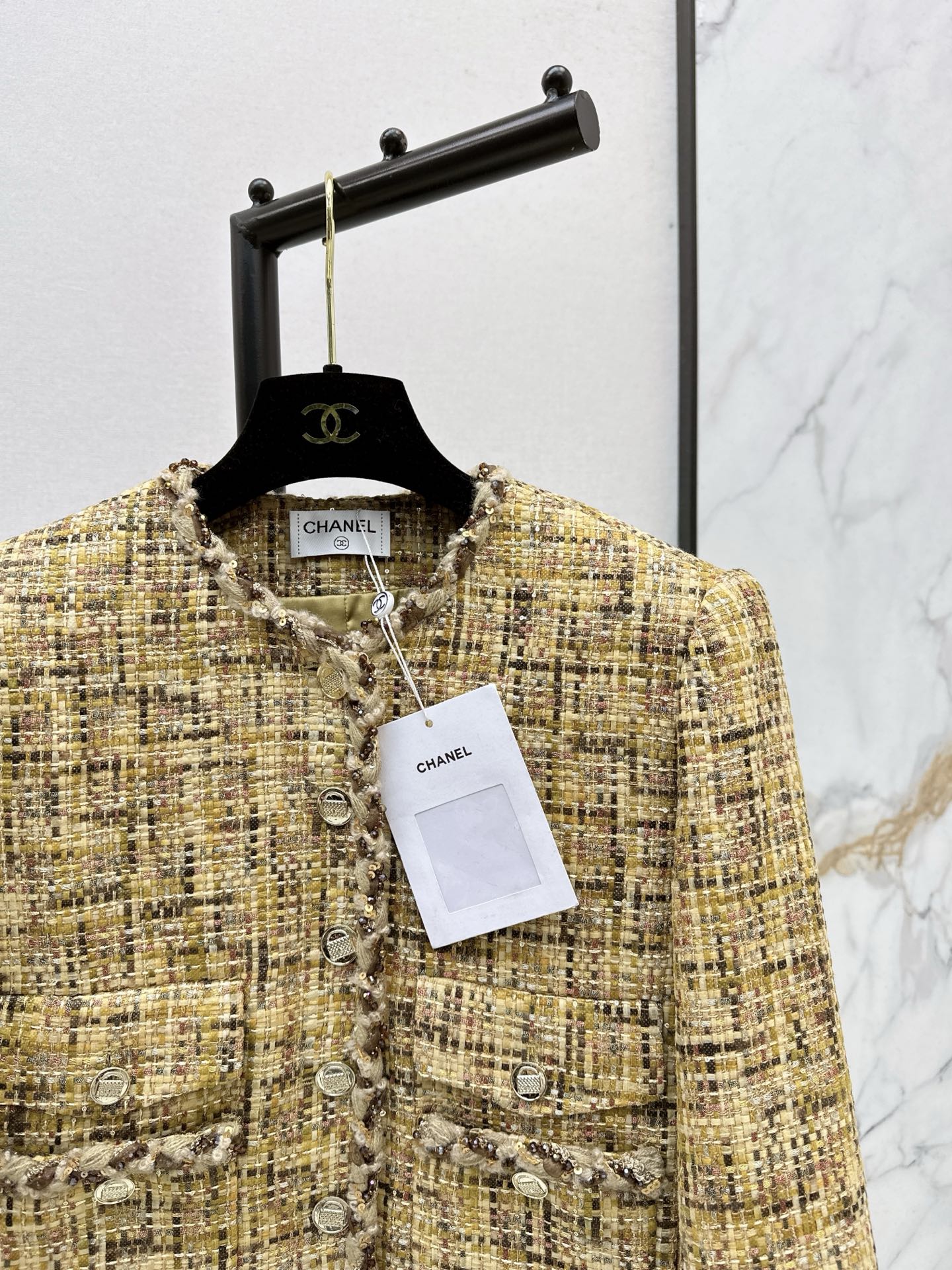 Crew neck woven jacket
