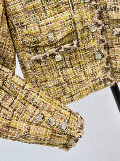 Crew neck woven jacket