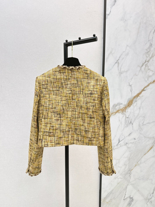 Crew neck woven jacket