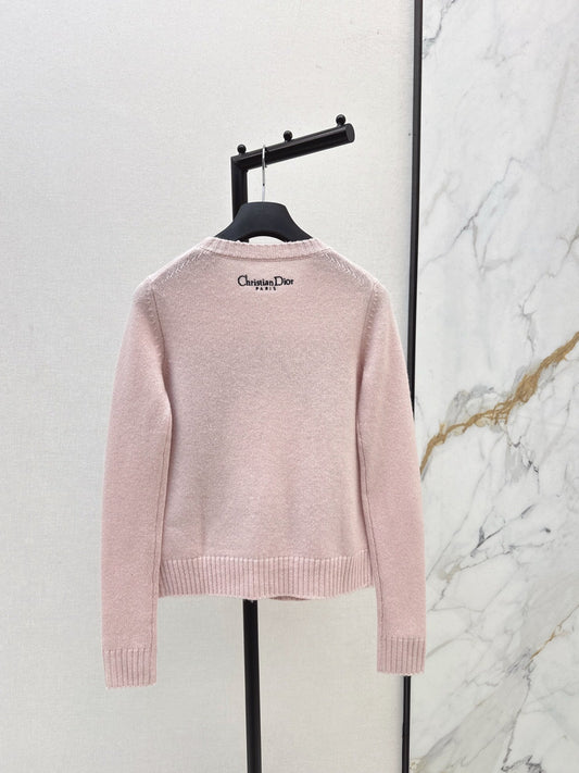 Floral embroidered cashmere sweater