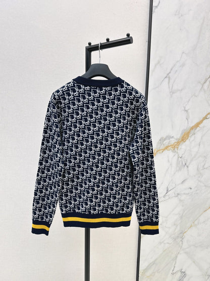 Classic monogram V-neck wool cardigan