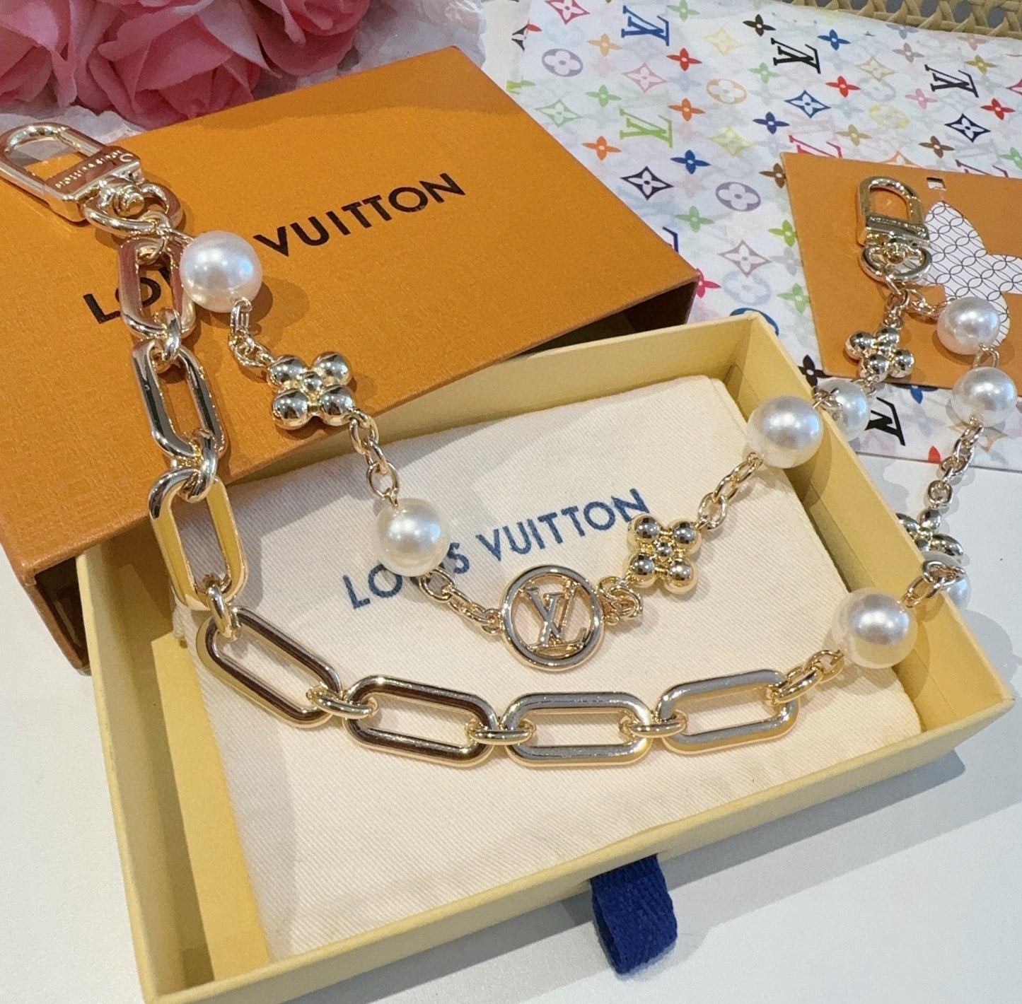 Keychain bag hanging chain Figaro belt chain