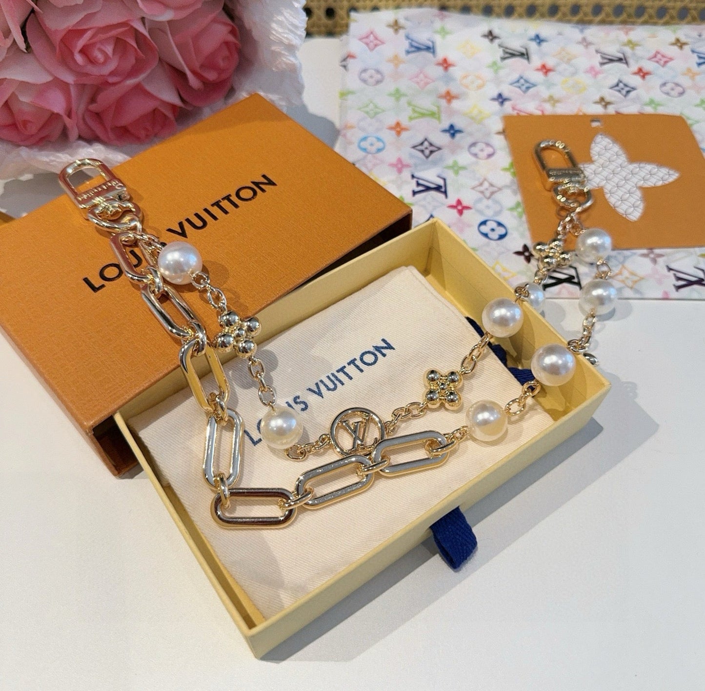 Keychain bag hanging chain Figaro belt chain