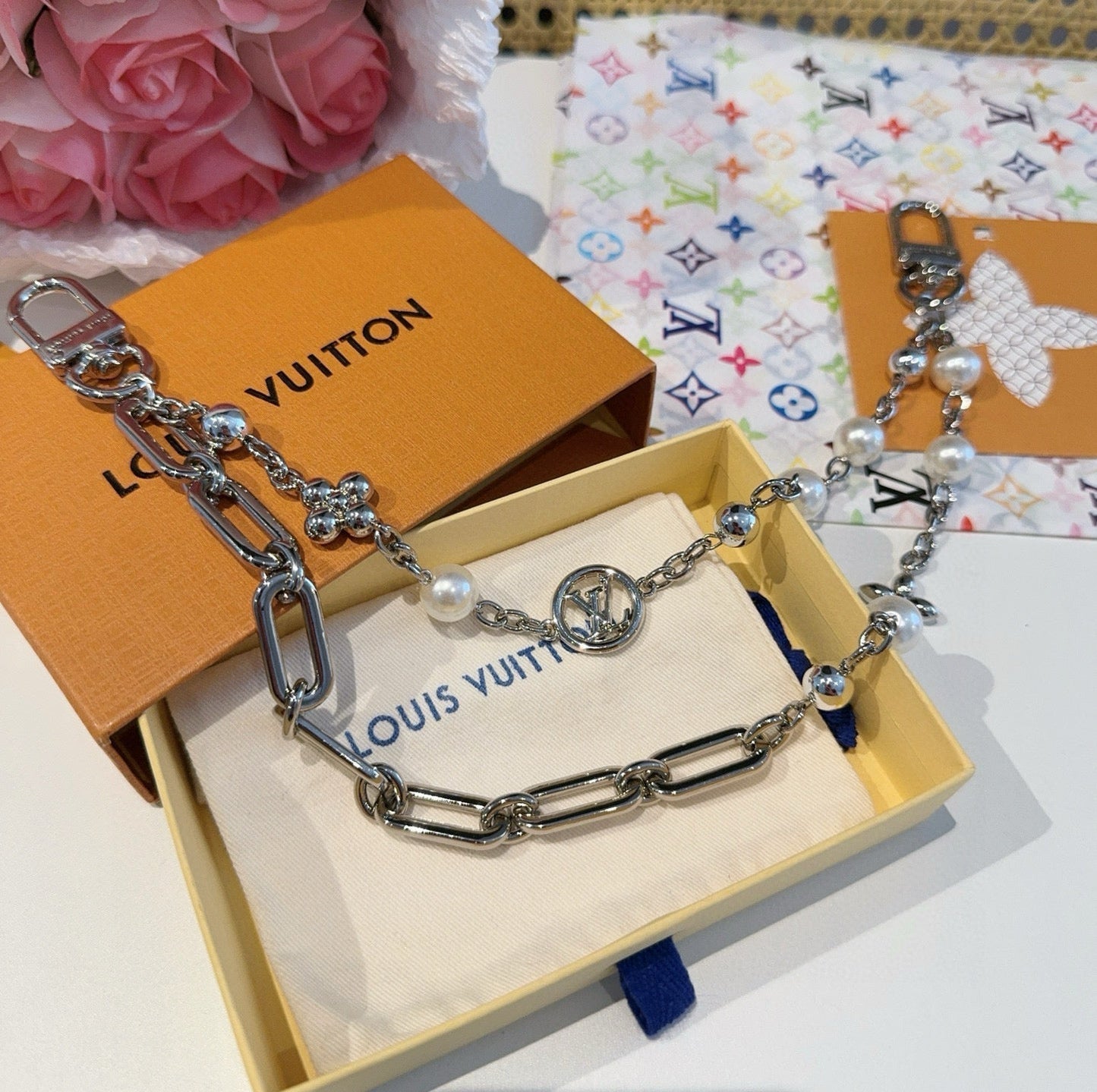 Keychain bag hanging chain Figaro belt chain