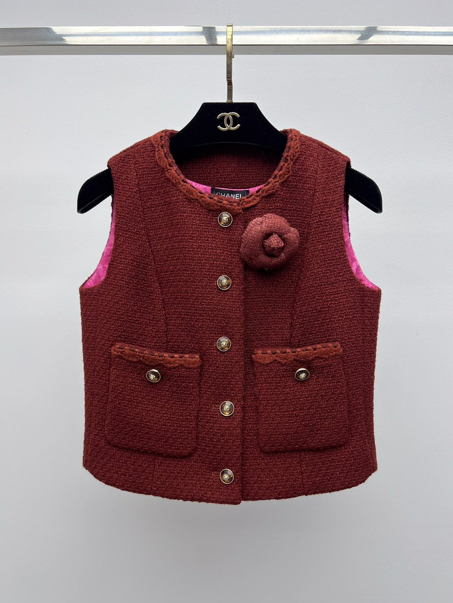 Retro Caramel Tweed Vest + Skirt Set (Advanced Hand-Spun Series)